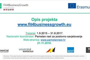 U tijeku su prijave za uključivanje u EU projekt Fit4BusinessGrowth