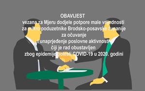 Obavijest o skoroj objavi Javnog poziva za dodjelu potpora za mikro poduzetnike