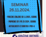 Seminar: POREZNE IZMJENE OD 1.1.2025. GODINE, PRIPREME GFI I PD ZA 2024. GODINU I AKTUALNOSTI IZ DOHOTKA I PDV-a