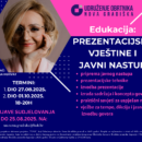 Poziv: Edukacija “PREZENTACIJSKE VJEŠTINE I JAVNI NASTUP”, 27.08. i 01.10.2025